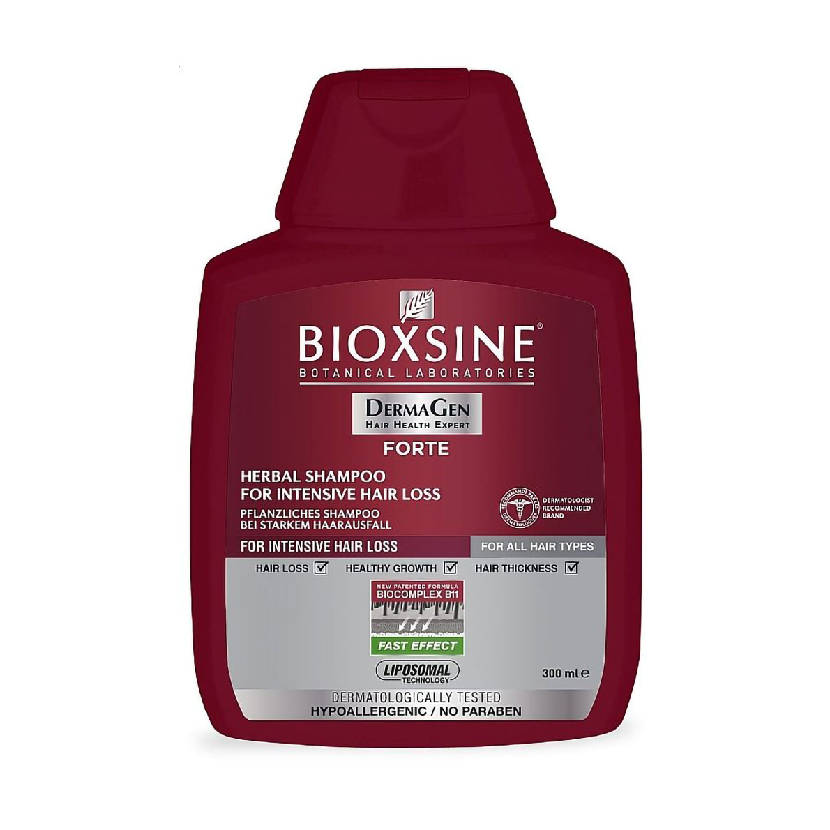 Шампунь проти випадіння для всіх типів волосся Biota Bioxsine DermaGen Forte, 300 мл